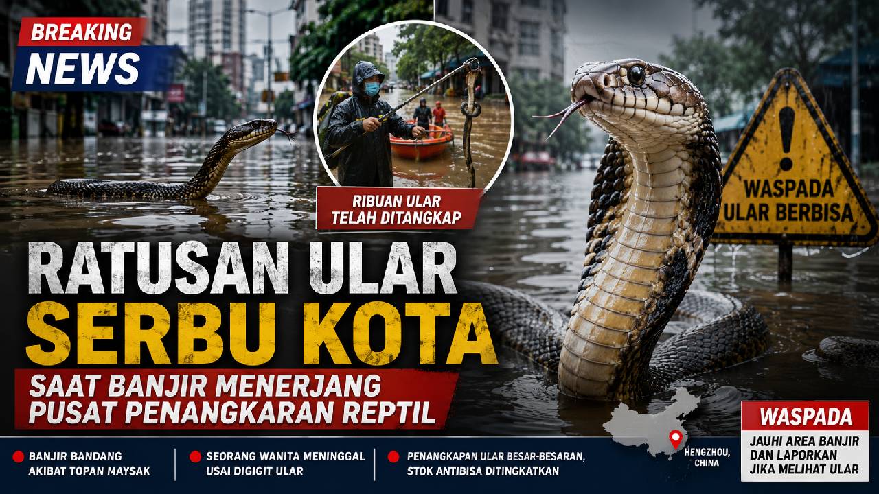 Hundreds of Venomous Snakes Invade Chinese City After Floods Devastate Reptile Breeding Center