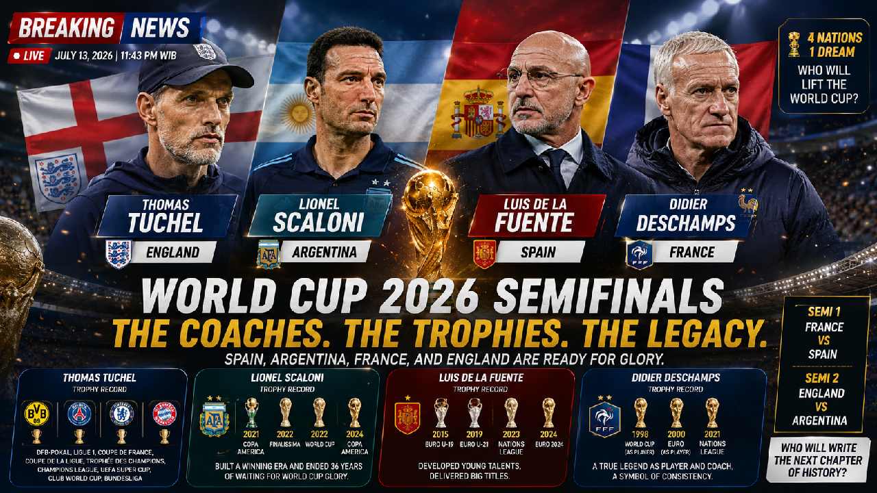 Trophy Records of the Coaches Leading the 2026 FIFA World Cup Semifinalists