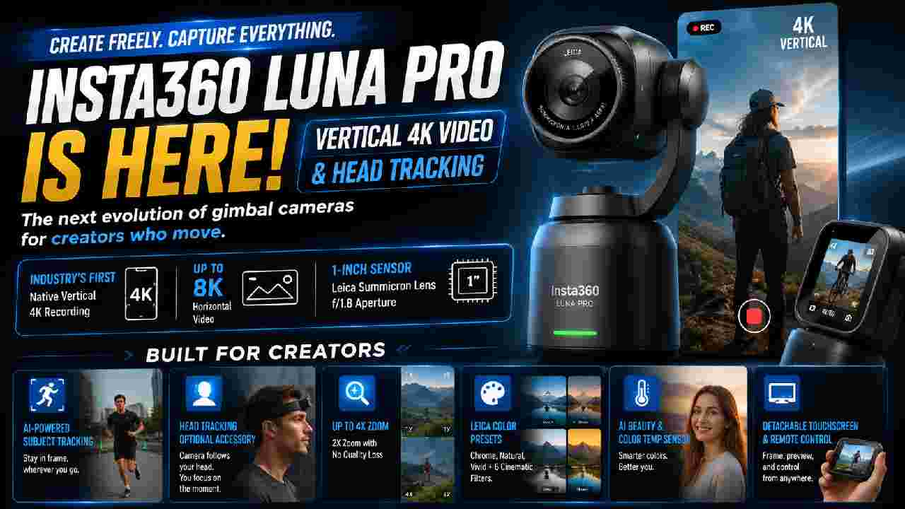 Insta360 Luna Pro Arrives With Vertical 4K and Hands-Free Head Tracking