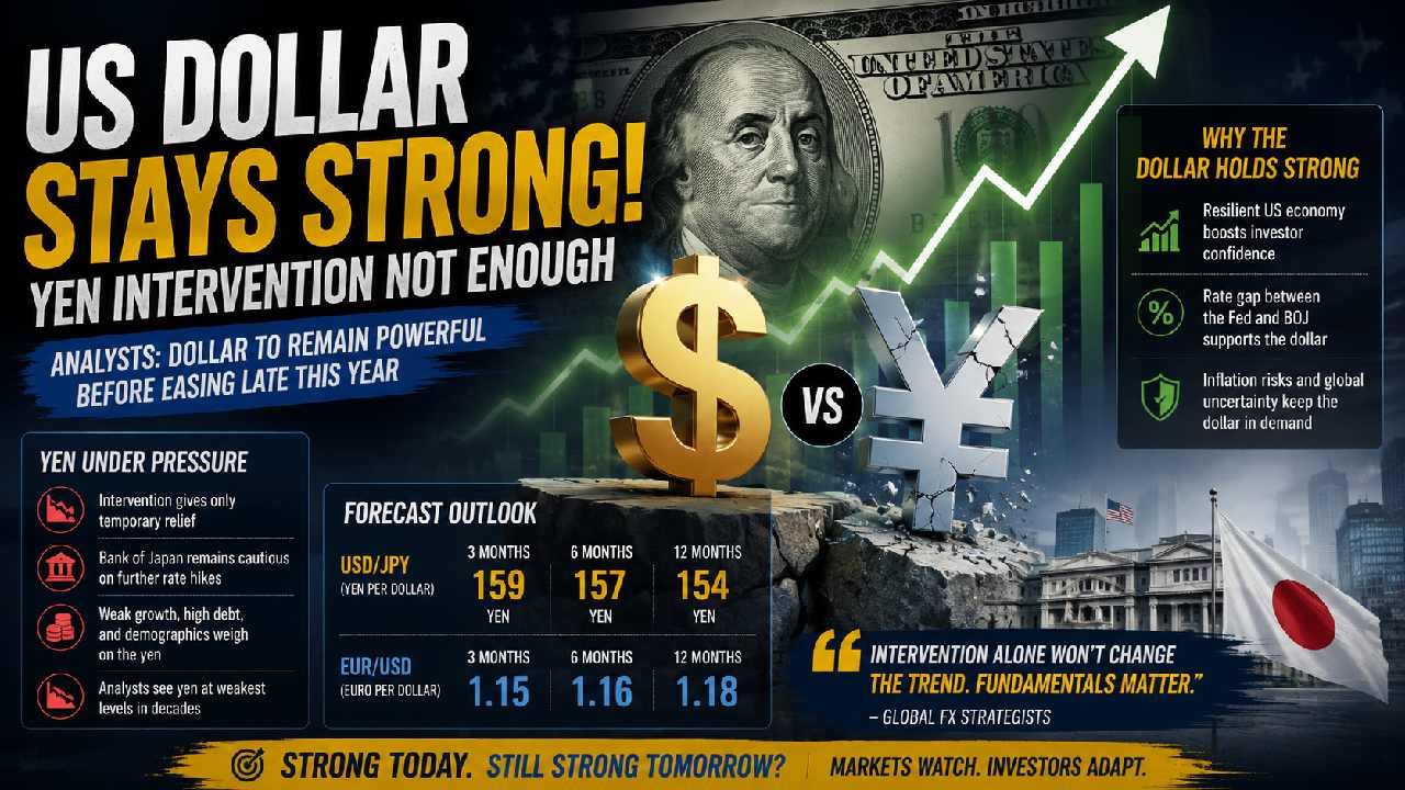 US Dollar Expected to Stay Strong as Yen Intervention Falls Short, Analysts Say