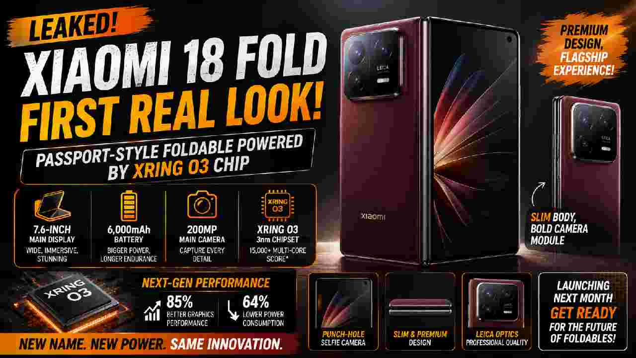 Xiaomi 18 Fold Leak Reveals Passport-Style Design and Powerful XRing O3 Chip