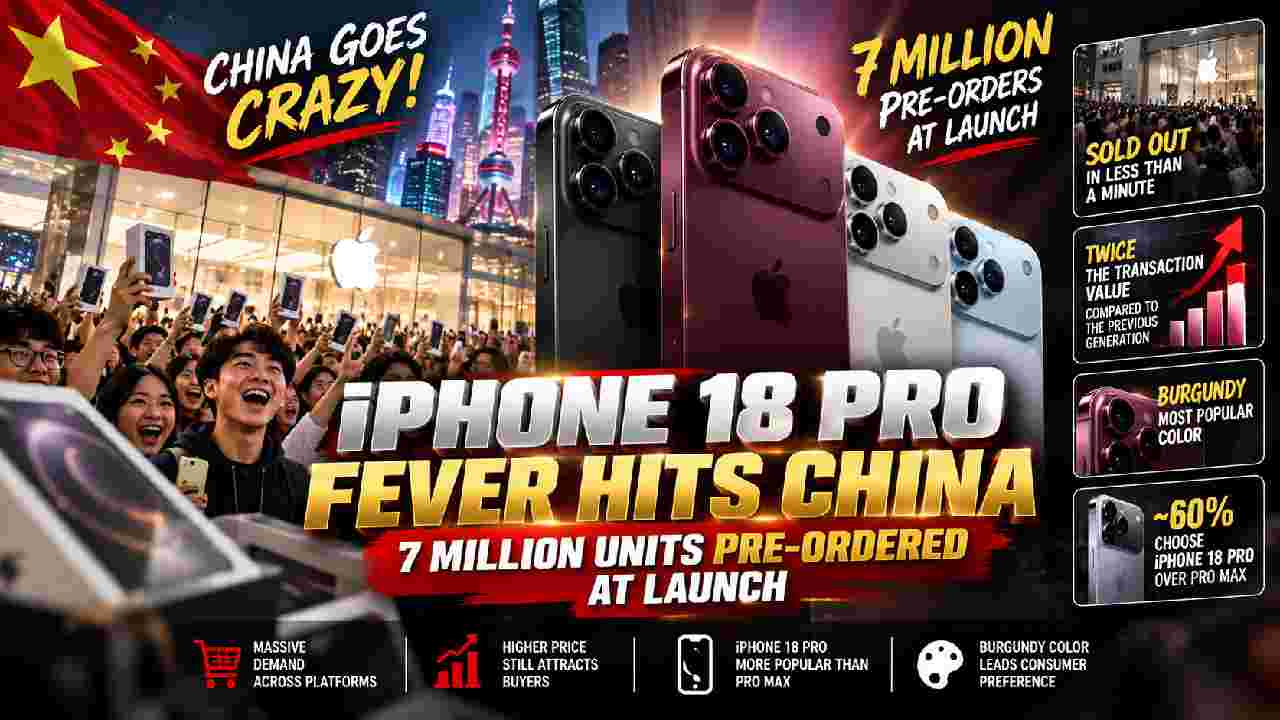 China’s iPhone 18 Pro Craze Drives 7 Million Pre-Orders at Launch