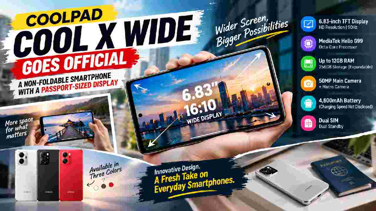 Coolpad Cool X Wide Goes Official With Passport-Sized Display in a Non-Foldable Design