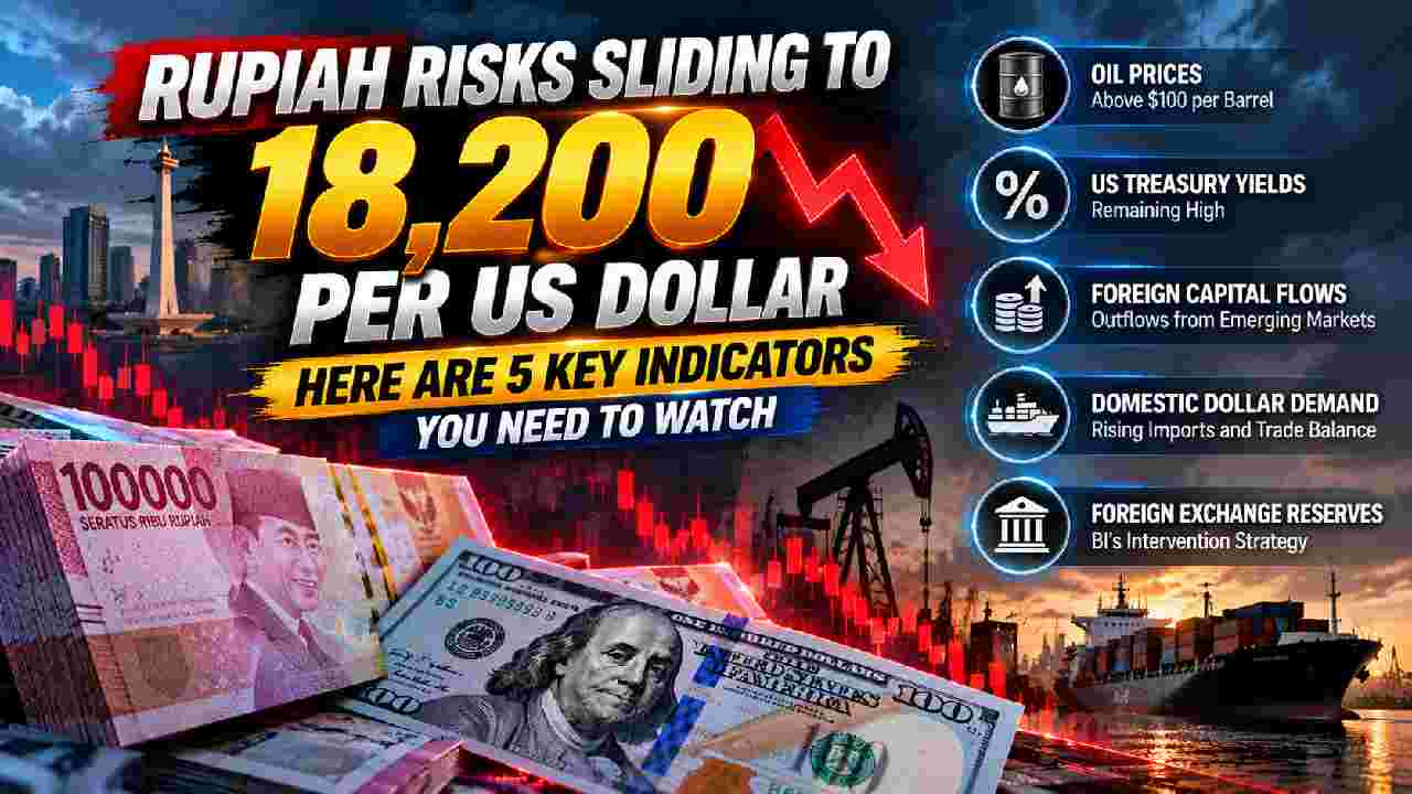 Rupiah Risks Sliding to 18,200 per US Dollar as Five Key Indicators Take Center Stage