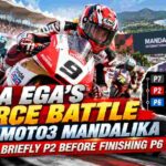 Veda Ega Battles at the Front Before Finishing Sixth in Moto3 Mandalika