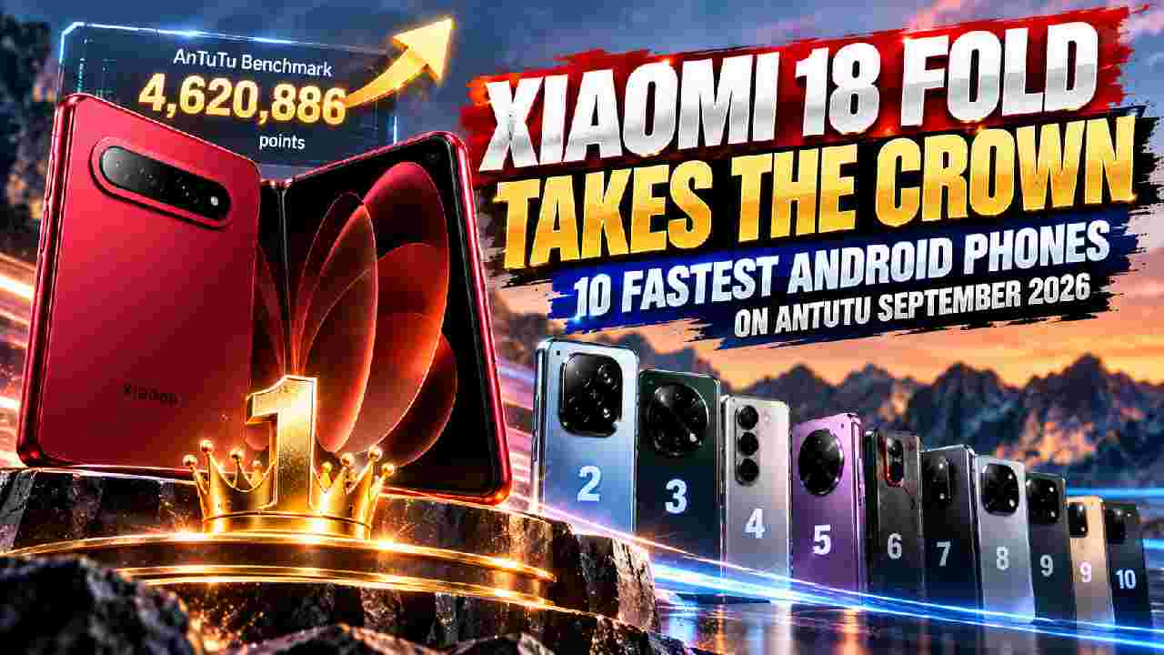 Xiaomi 18 Fold Tops AnTuTu’s Fastest Android Phones September 2026